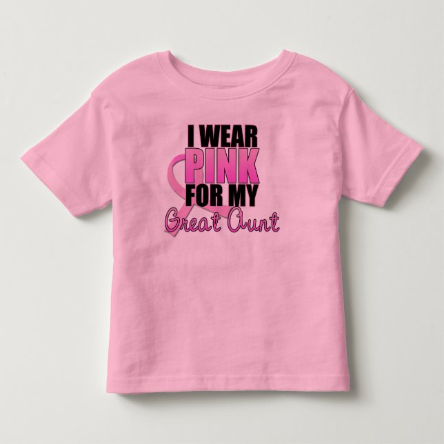 Ich trage Rosa für meine Großtante - Brustkrebs Kleinkind T-shirt (Vorderseite)