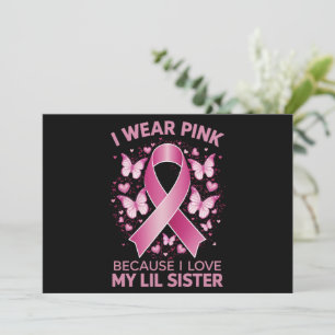 Ich trage Rosa für meine kleine Schwester Brustkre Einladung