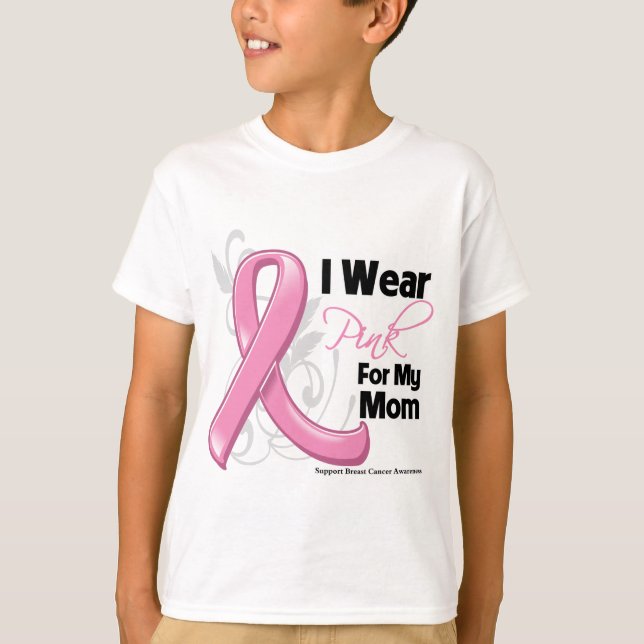 Ich trage Rosa für meine Mama - Brustkrebs-Bewusst T-Shirt (Vorderseite)