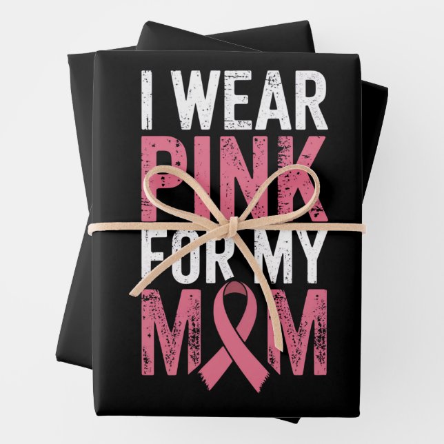 Ich trage Rosa für meine Mama Brustkrebs-Bewusstse Geschenkpapier Set (Beispiel)