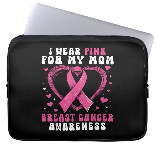 Ich trage Rosa für meine Mama Brustkrebs-Bewusstse Laptopschutzhülle (Vorderseite)