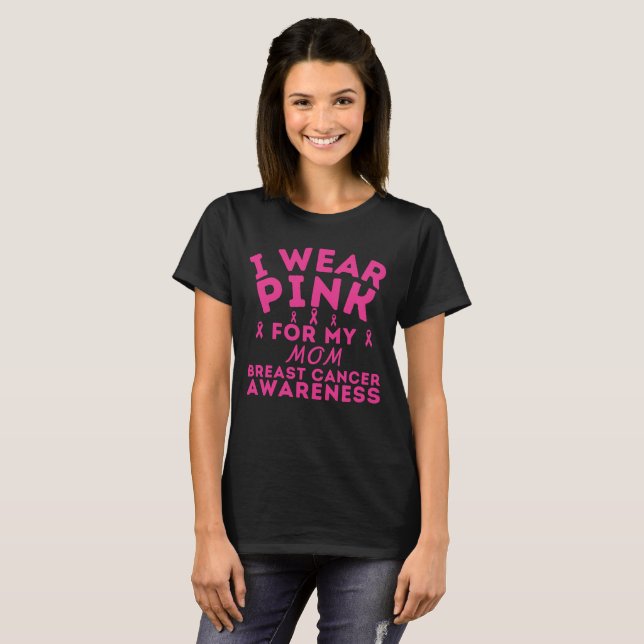 Ich trage Rosa für meine Mama Brustkrebs nach Maß T-Shirt (Vorne ganz)