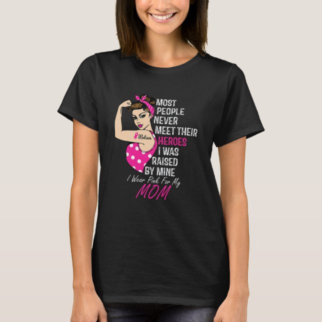 Ich trage Rosa für meine Mama, die Krebsbewusstsei T-Shirt (Vorderseite)