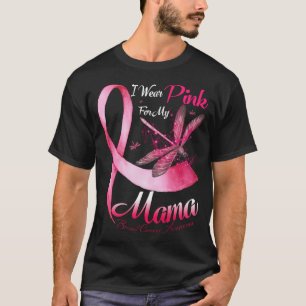 Ich trage Rosa für meine Mama Dragonfly Pink Ribbo T-Shirt