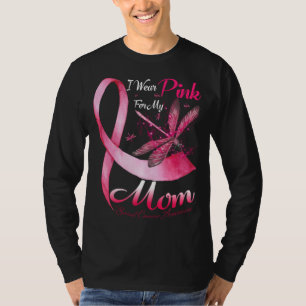 Ich trage Rosa für meine Mama Dragonfly Pink Ribbo T-Shirt