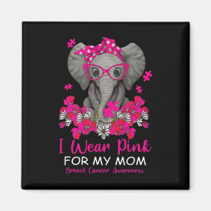 Ich trage Rosa für meine Mama Elefanten Brustkrebs Magnet