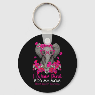 Ich trage Rosa für meine Mama Elefanten Brustkrebs Schlüsselanhänger