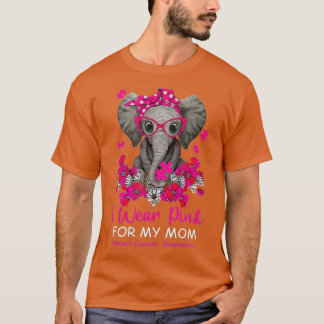 Ich trage Rosa für meine Mama Elefanten Brustkrebs T-Shirt