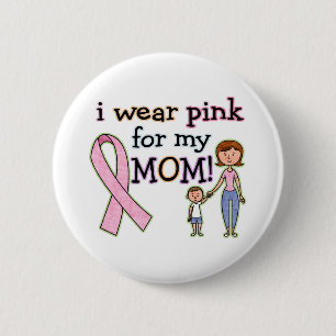 Ich trage Rosa für meine Mama Kindermädchen Button