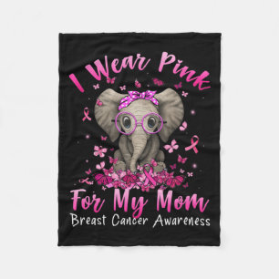 Ich trage Rosa für meine Mama Mama Elefanten Brust Fleecedecke