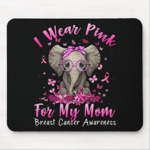 Ich trage Rosa für meine Mama Mama Elefanten Brust Mousepad
