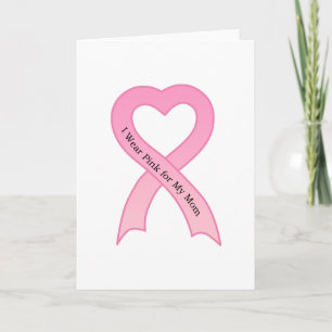 Ich trage rosa für meine Mama, rosa Grußkarte Karte