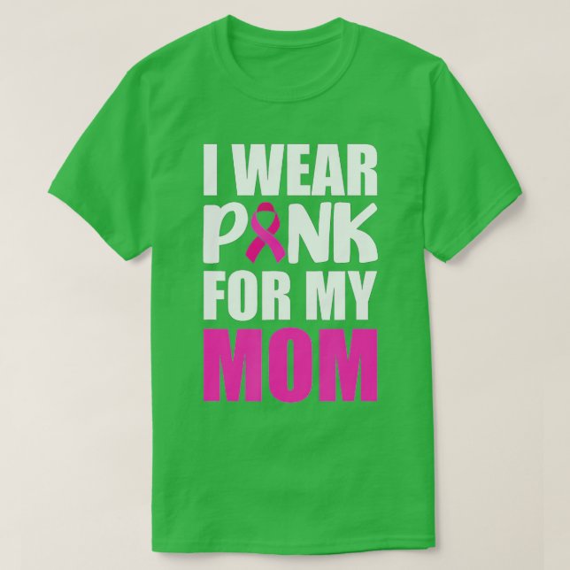Ich trage Rosa für meine Mama rosa Ribbon Brustkre T-Shirt (Design vorne)
