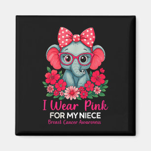 Ich trage Rosa für meine Nichte Elefanten Brustkre Magnet