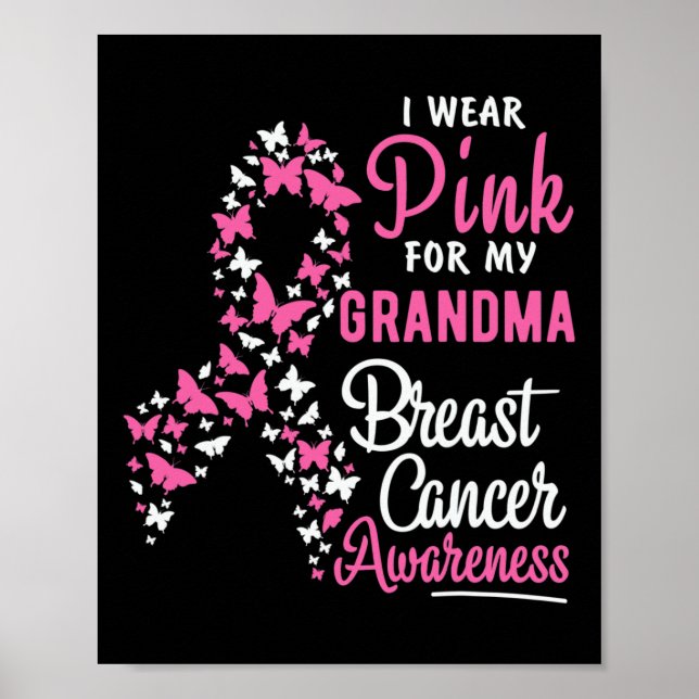 Ich trage Rosa für meine Oma-Brustkrebs-Ente Poster (Vorne)