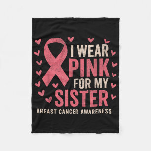Ich trage Rosa für meine Schwester Ribbon Brustkre Fleecedecke