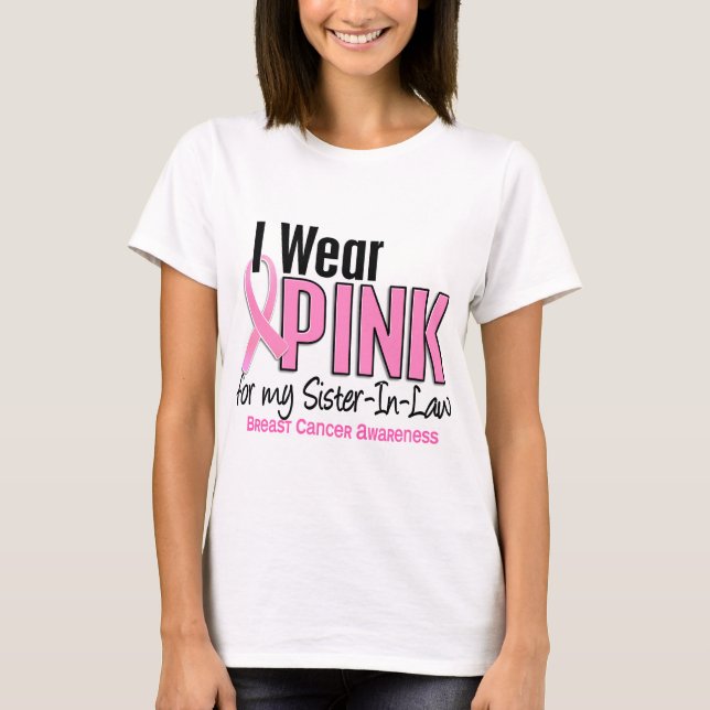 Ich trage Rosa für meine Schwiegermutter mit 10 Br T-Shirt (Vorderseite)