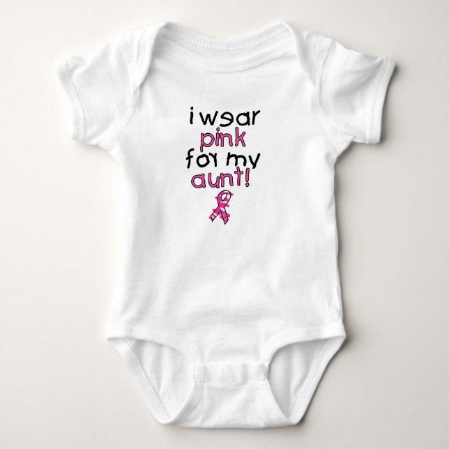 Ich trage Rosa für meine Tante ($18,95) Baby Strampler (Vorderseite)
