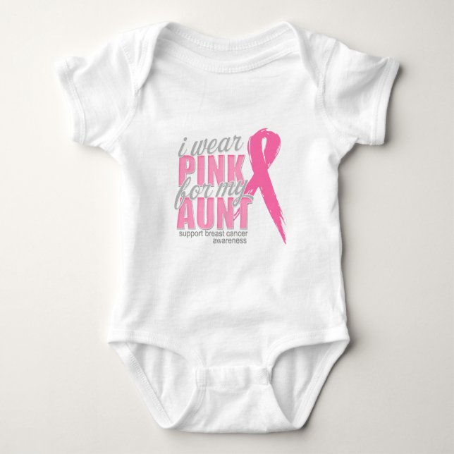 Ich trage Rosa für meine Tante Baby Strampler (Vorderseite)