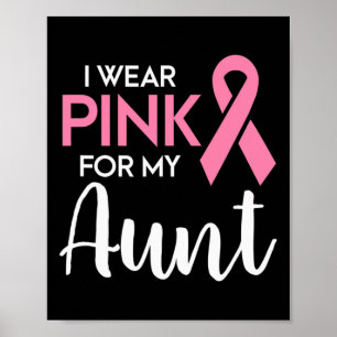 Ich trage Rosa für meine Tante Brustkrebs Awarenes Poster