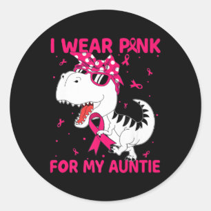 Ich trage Rosa für meine Tante Brustkrebs-Bewussts Runder Aufkleber