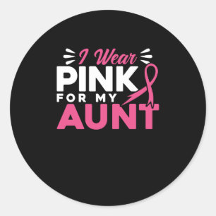 Ich trage Rosa für meine Tante Runder Aufkleber