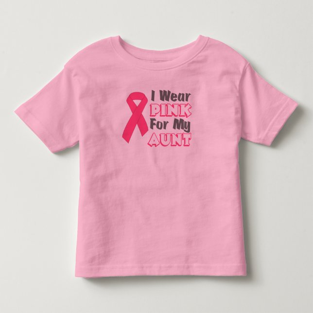 Ich trage Rosa für meine Tante (Version B) Kleinkind T-shirt (Vorderseite)