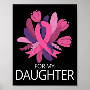 Ich trage rosa für meine Tochter rosa Ribbon Brust Poster