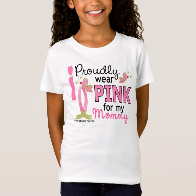 Ich trage Rosa für meinen Brustkrebs der Mama-27 T-Shirt (Vorderseite)