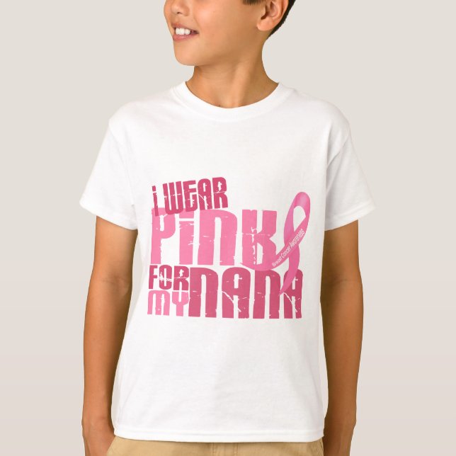 Ich trage Rosa für meinen Brustkrebs Nanas 6,4 T-Shirt (Vorderseite)