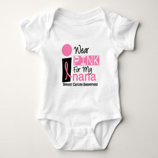 Ich trage Rosa für meinen Brustkrebs Nanas 9 Baby Strampler (Vorderseite)