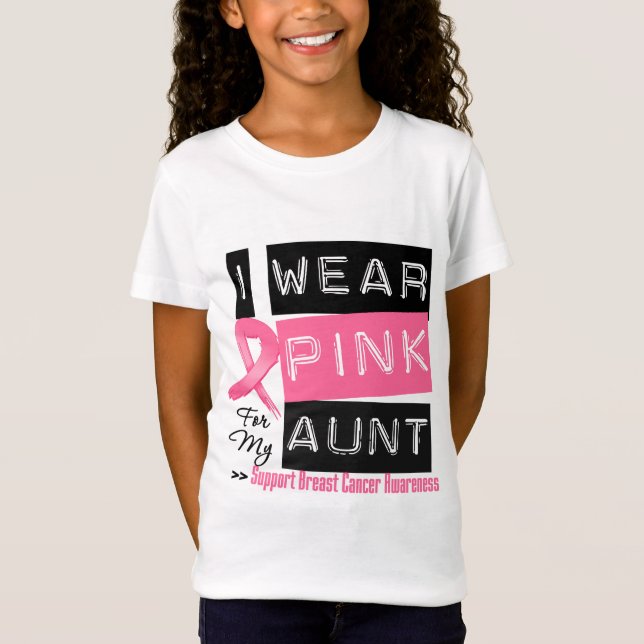 Ich trage Rosa für meinen Brustkrebs Tanten- T-Shirt (Vorderseite)