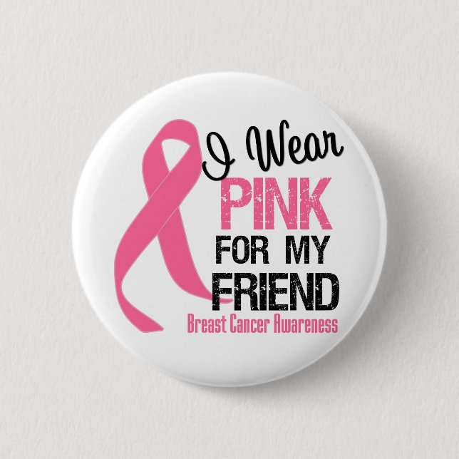Ich trage Rosa für meinen Freund Button (Vorderseite)