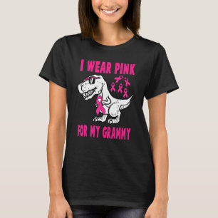 Ich trage Rosa für meinen grauen Rex Dinosaurier R T-Shirt