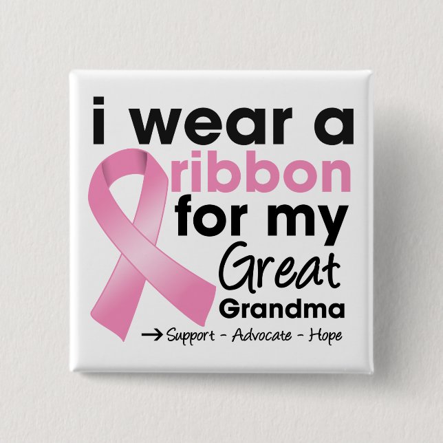 Ich trage Rosa für meinen Großkrebs Button (Vorderseite)