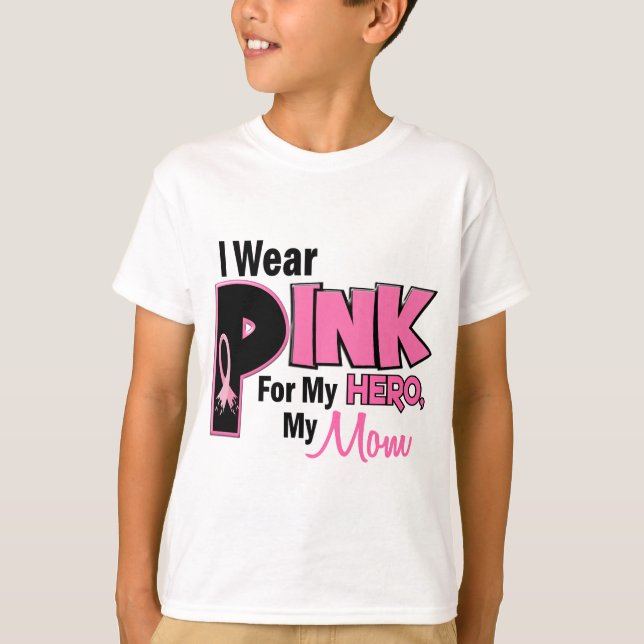 Ich trage Rosa für meinen Mama 19 BRUSTKREBS T-Shirt (Vorderseite)
