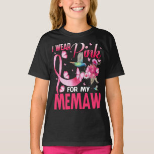 Ich trage Rosa für meinen Memaw Hummingbird Brustk T-Shirt