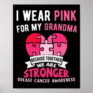 Ich trage Rosa für meinen Oma-Elefanten-Brustkrebs Poster