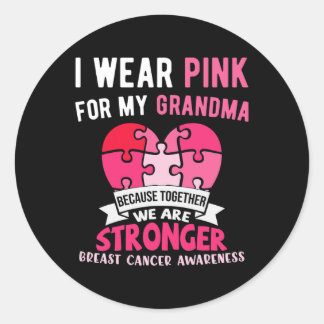 Ich trage Rosa für meinen Oma-Elefanten-Brustkrebs Runder Aufkleber