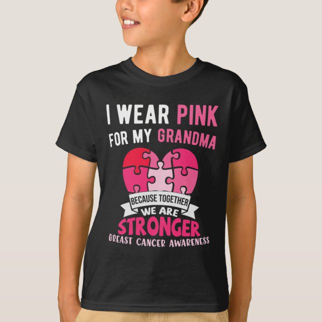 Ich trage Rosa für meinen Oma-Elefanten-Brustkrebs T-Shirt (Vorderseite)