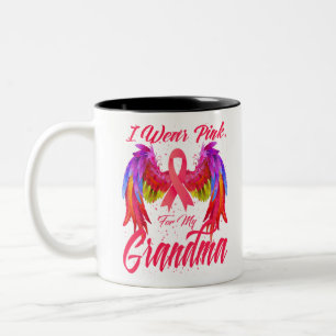 Ich trage Rosa für meinen Oma Wings Brustkrebs Zweifarbige Tasse