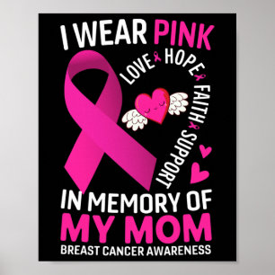 Ich trage Rosa im Gedenken an den Brustkrebs meine Poster
