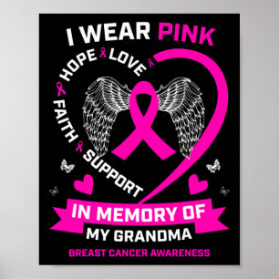 Ich trage Rosa im Gedenken an meinen Oma-Brustkreb Poster