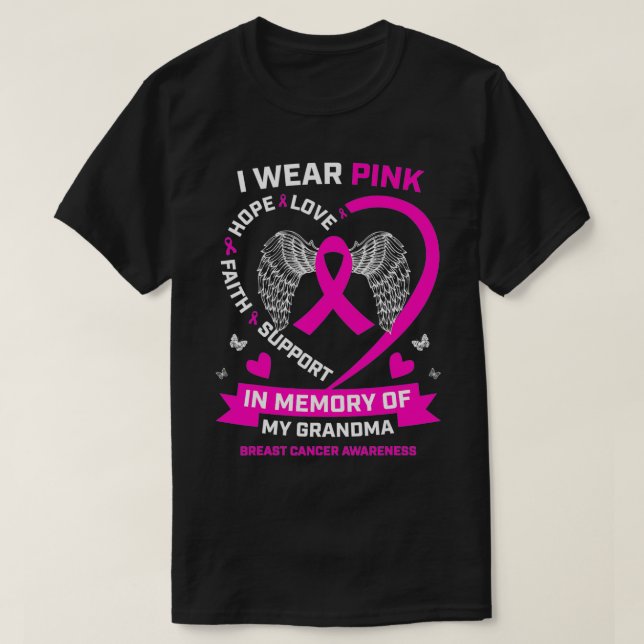 Ich trage Rosa im Gedenken an meinen Oma-Brustkreb T-Shirt (Design vorne)