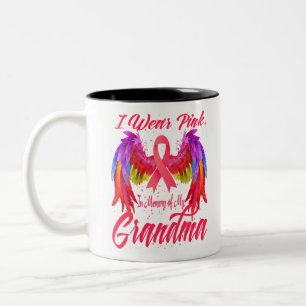 Ich trage Rosa im Gedenken an meinen Oma-Brustkreb Zweifarbige Tasse