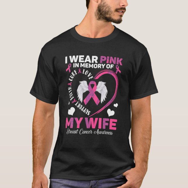 Ich trage Rosa in Erinnerung an meine Ehefrau Brus T-Shirt (Vorderseite)
