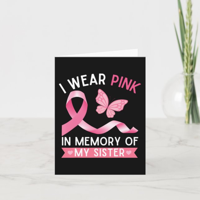 Ich trage Rosa in Erinnerung an meinen Schwester B Karte (Vorderseite)