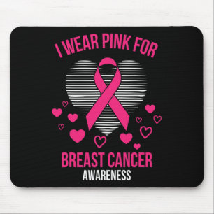 Ich trage rosa Ribbon Herz Coole Brustkrebs Awaren Mousepad