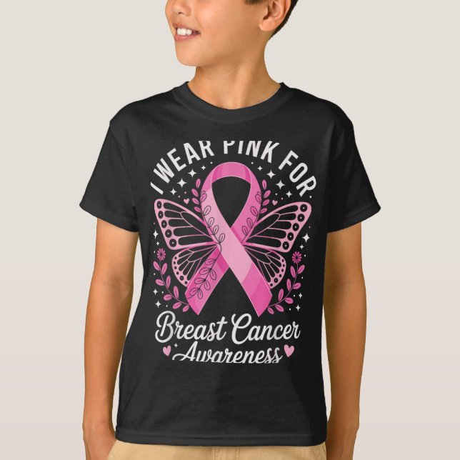 Ich trage rosa wegen Brustkrebserkrankung _6 T-Shirt (Vorderseite)