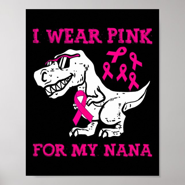 Ich trage Rosa wegen meiner Brustkrebserkrankung i Poster (Vorne)